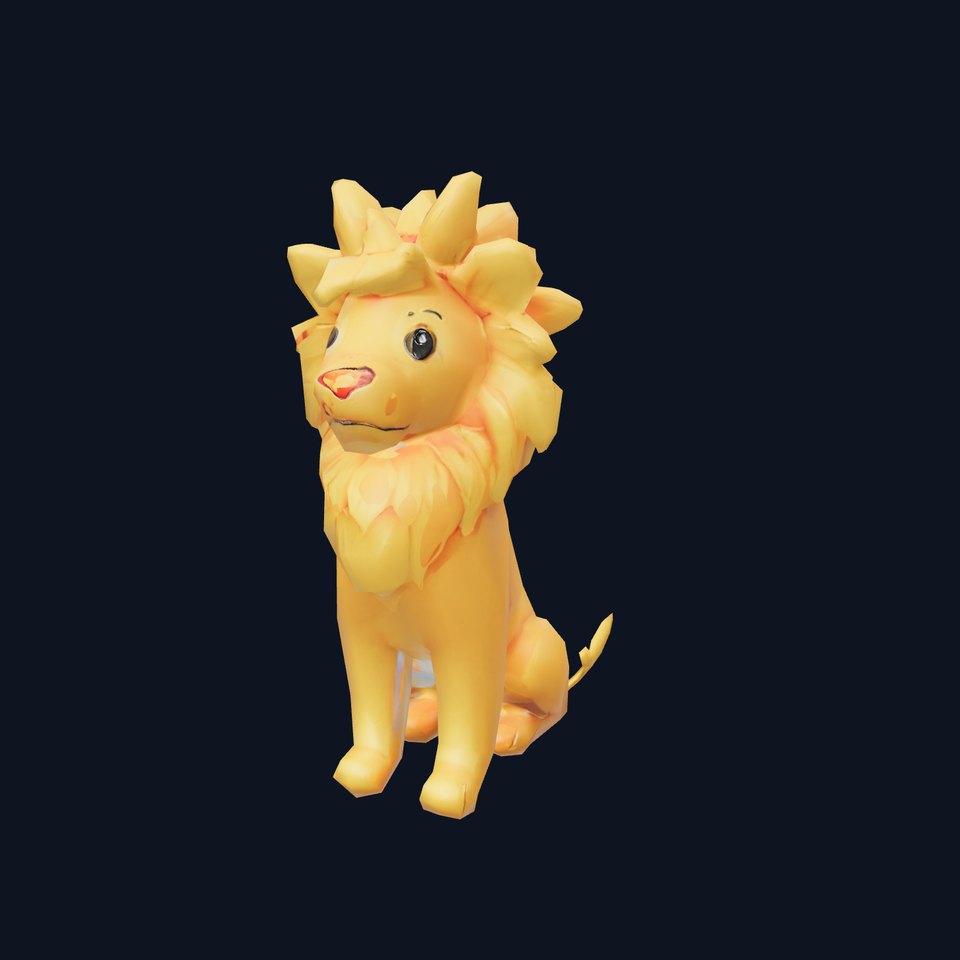 Golden Lion Sculpture model pack